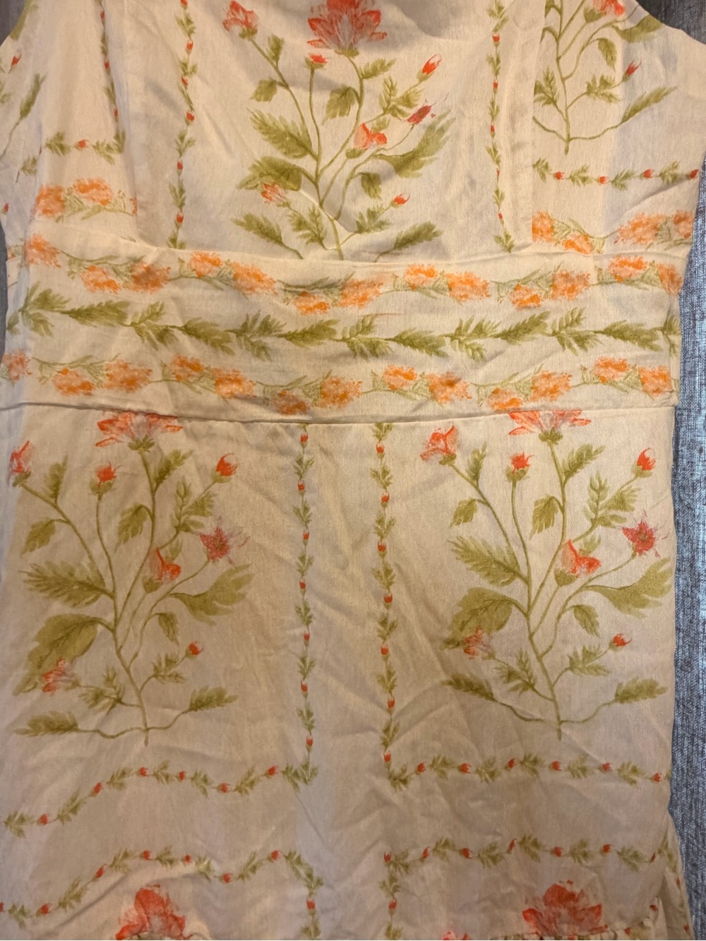 Blu Pepper Cream Midi Dress with Pink & Green Floral Print - Picture 8 of 13